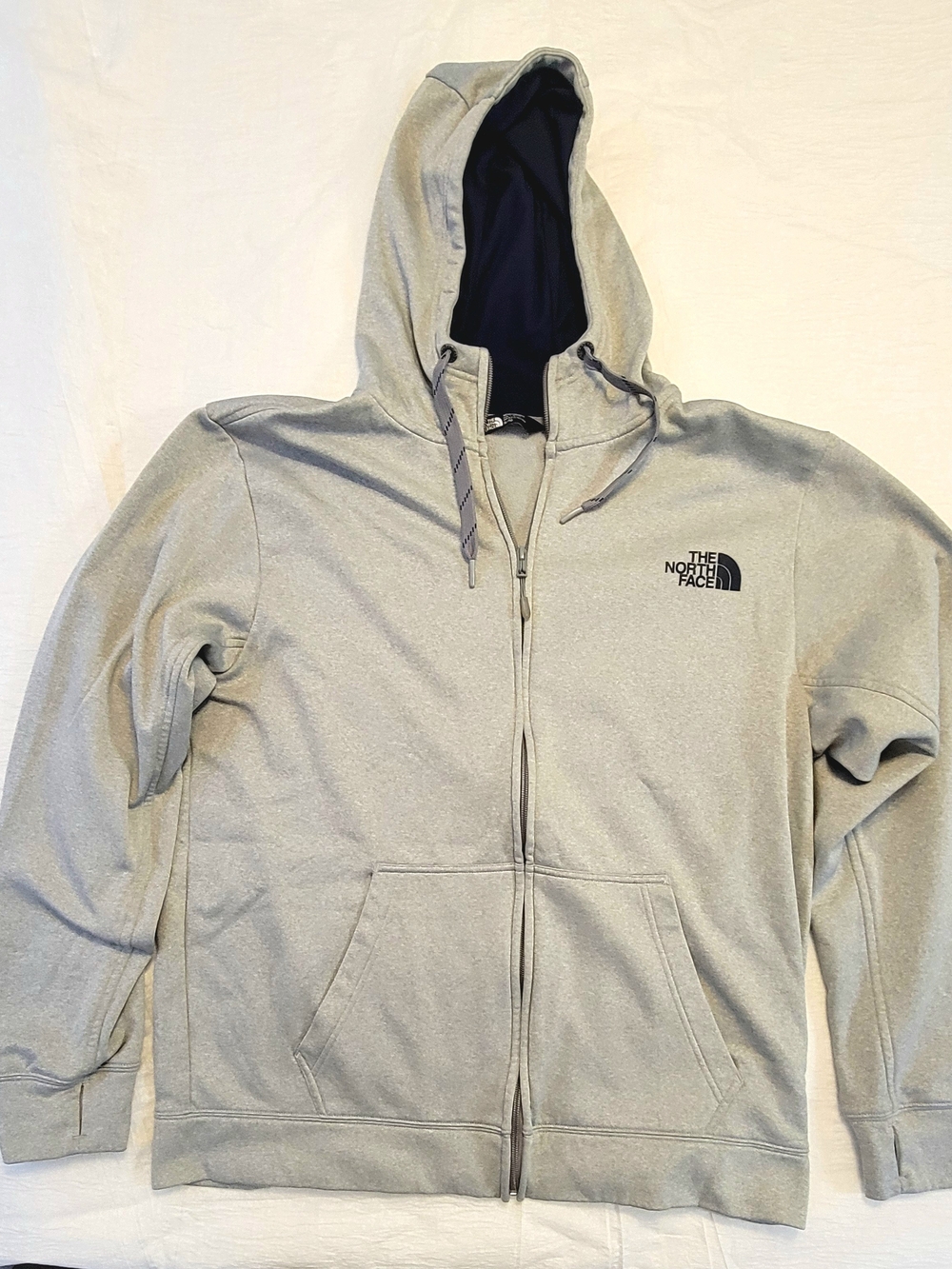 The North Face Men’s Light Gray Full-Zip Hooded Sweatshirt